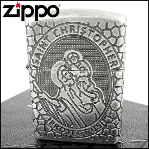 Zippo 美系~St. Christopher-聖克里斯多福圖案設計打火機(ARMOR裝甲)