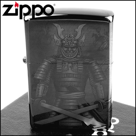 Zippo 美系~Knight Fight-侍-武士圖案設計打火機