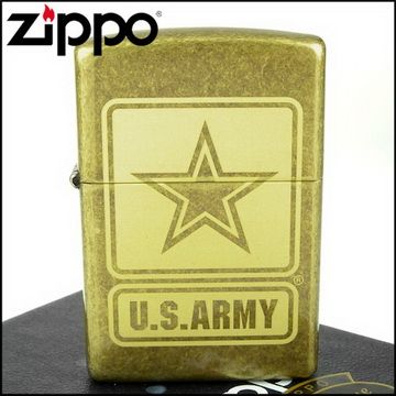 Zippo 美系~U.S. Army-美國陸軍LOGO雷射雕刻打火機