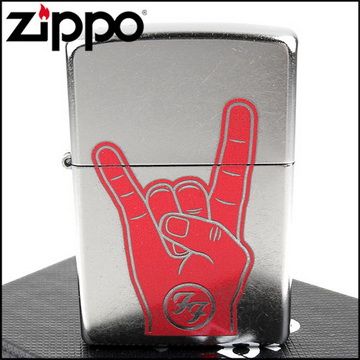 Zippo 美系~Foo Fighters-幽浮一族樂團-Rock手勢圖案設計打火機