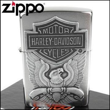 Zippo 美系~哈雷~Harley-Davidson-老鷹圖案貼飾設計