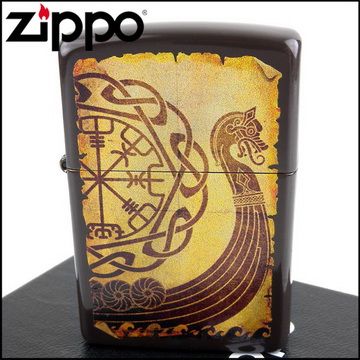 Zippo 美系~Viking Warship-維京戰艦圖案打火機