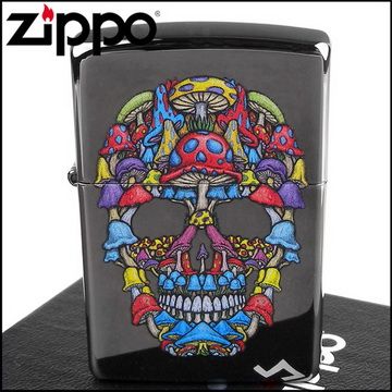 Zippo 美系~Skull-磨菇骷髏圖案設計打火機