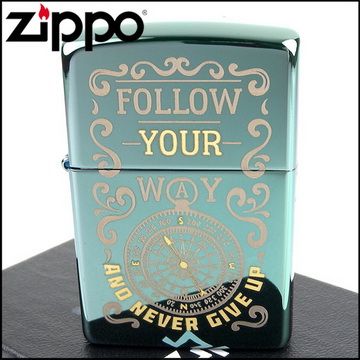 Zippo 美系~Follow Your Way-走自己的路指南針圖案設計打火機