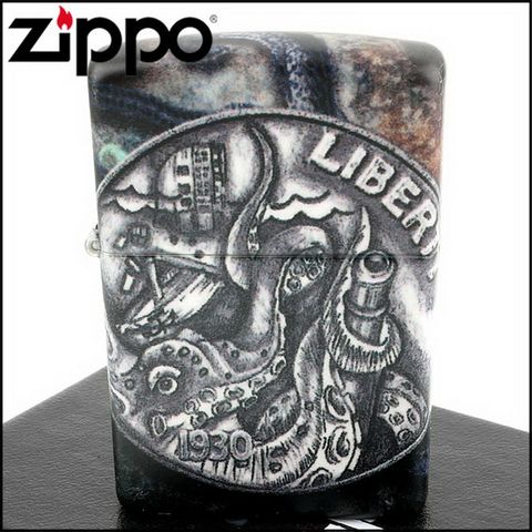 Zippo 美系~Pirate Coin-海盜硬幣-540色彩印工法打火機