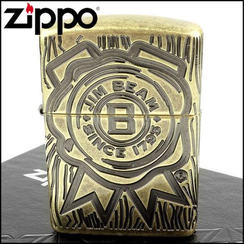 Zippo 美系~JIM BEAM金賓波本威士忌-360度多刀雕刻