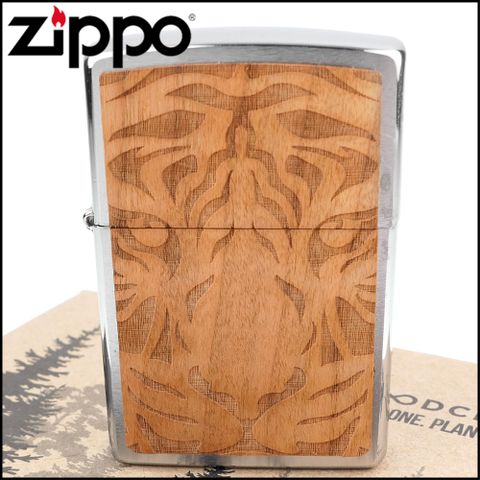 Zippo 美系~WOODCHUCK-櫻桃木貼片打火機-買一顆種一棵樹