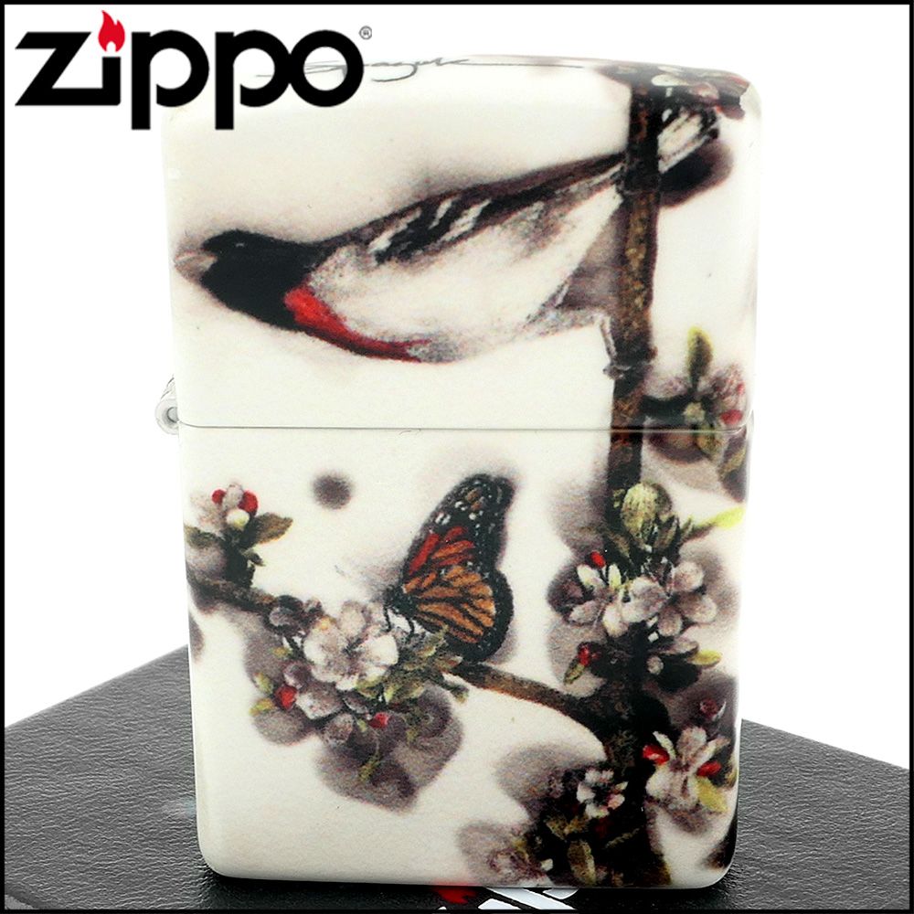 Zippo 美系~火焰藝術家Spazuk-鳥與蝶圖案-540色彩印工法打火機