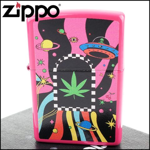 Zippo 美系~Cannabis Design-大麻葉-太空圖案打火機