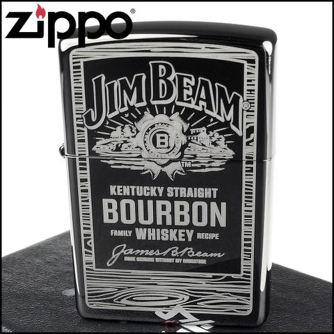 Zippo 美系~JIM BEAM金賓波本威士忌圖案打火機