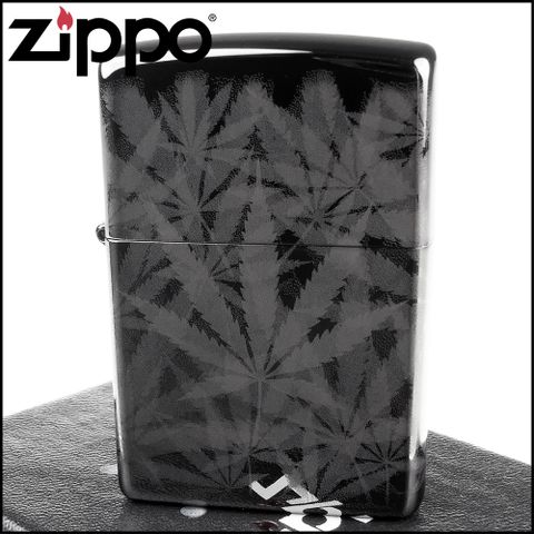 Zippo 美系~Cannabis Design-大麻葉圖案-4面連續雷射雕刻加工打火機