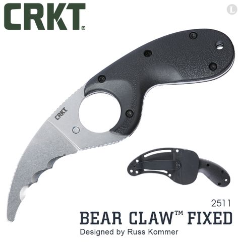 CRKT Bear Claw Fixed 直刀 / 黑色刀柄(#2511)