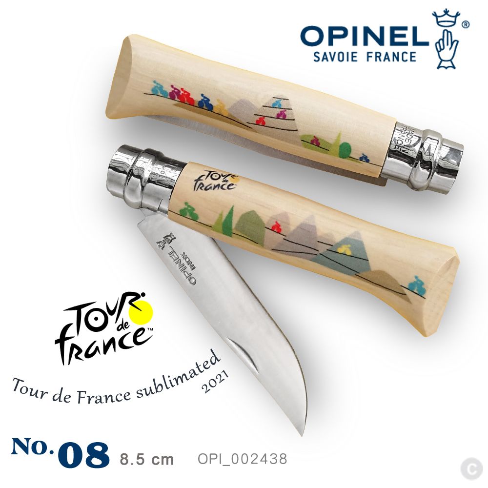 OPINEL  No.08 Tour de France sublimated 2021環法自由車賽-彩繪版 (#OPI 002438)