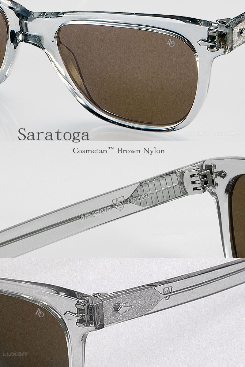 AO Eyewear Saratoga系列太陽眼鏡(棕色尼龍鏡片/純透明鏡框52mm