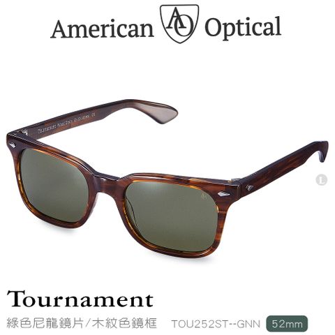 AO Eyewear Tournament系列太陽眼鏡 (綠色尼龍鏡片/木紋色鏡框52mm)  TOU252ST--GNN