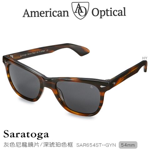 A.O. AO Eyewear Saratoga系列太陽眼鏡 (灰色尼龍鏡片/深琥珀色鏡框54mm)SAR654ST--GYN