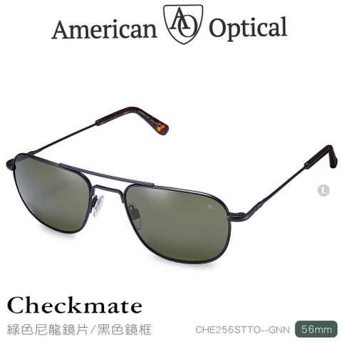 AO Eyewear Checkmate系列太陽眼鏡 (綠色尼龍鏡片/黑色鏡框56mm) #CHE256STTO--GNN