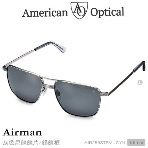 AO Eyewear Airman系列太陽眼鏡 (灰色尼龍鏡片/錫鏡框56mm) #AIR256STSM--GYN