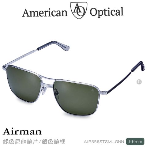 AO Eyewear Airman系列太陽眼鏡 (綠色尼龍鏡片/銀色鏡框56mm) #AIR356STSM--GNN