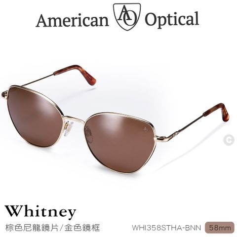 AO Eyewear Whitney系列太陽眼鏡 (棕色尼龍鏡片/金色鏡框58mm) #WHI358STHA--BNN