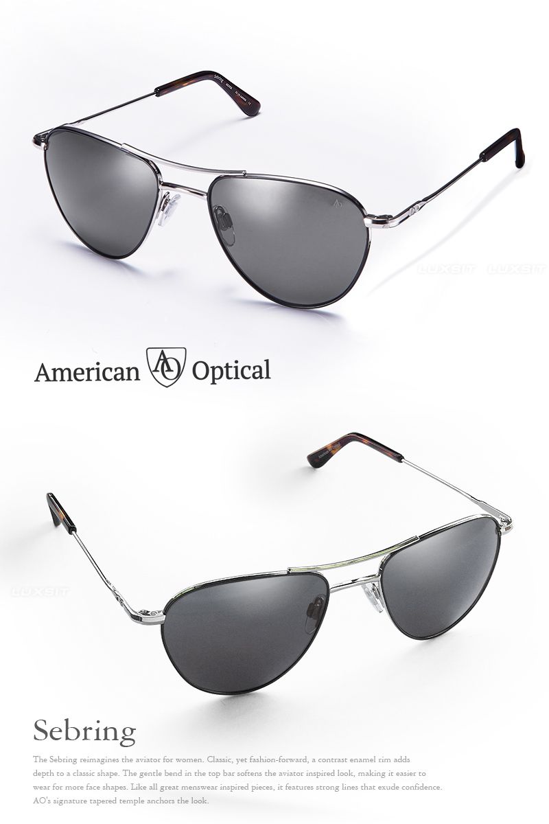 AO Eyewear Sebring系列太陽眼鏡(灰色尼龍鏡片/銀色鏡框55mm) - PChome