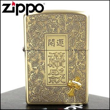 【ZIPPO】日系~開運-滿願成就-萬寶槌貼飾蝕刻加工打火機