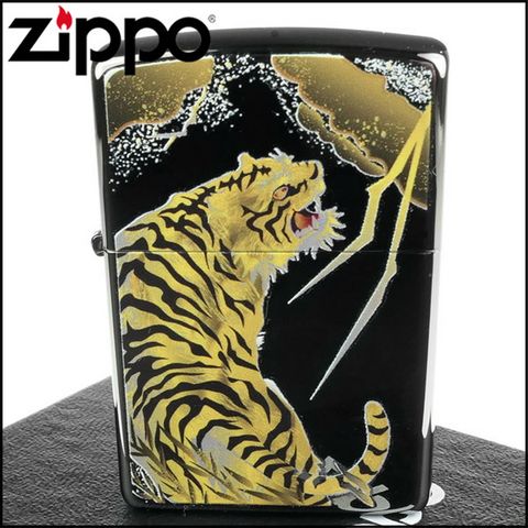 【ZIPPO】日系~Bright Art-和柄虎圖案彩印加工打火機