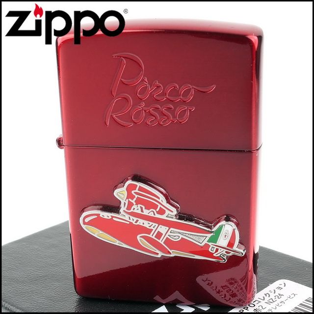 Zippo 日系~吉卜力工作室-宮崎駿-紅豬-Savoia號圖案貼飾