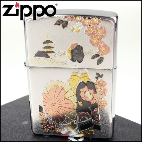 Zippo 日系~傳統藝術-舞妓圖案電鑄板貼片加工打火機