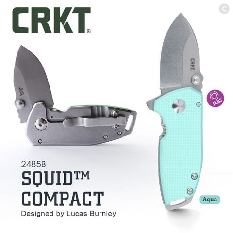 CRKT Squid Compact 折刀 / 水藍色刀柄 (#2485B)