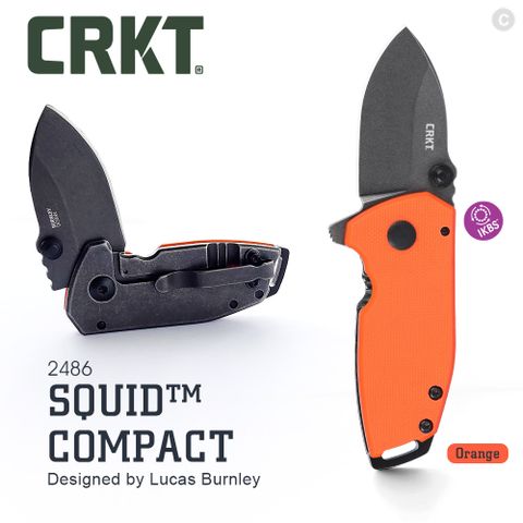 CRKT Squid Compact 折刀 / 橘色刀柄 (#2486)