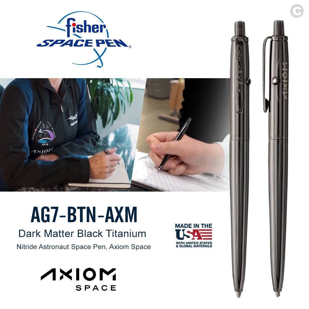 Fisher  Space Pen Axiom Space 系列太空筆 ( #AG7BTN-AXM 鐵灰色筆夾 )