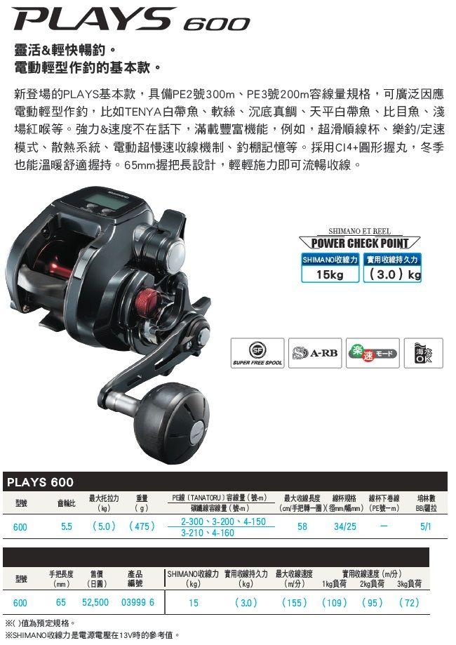 【SHIMANO】19 PLAYS 600 電動捲線器 - PChome 24h購物