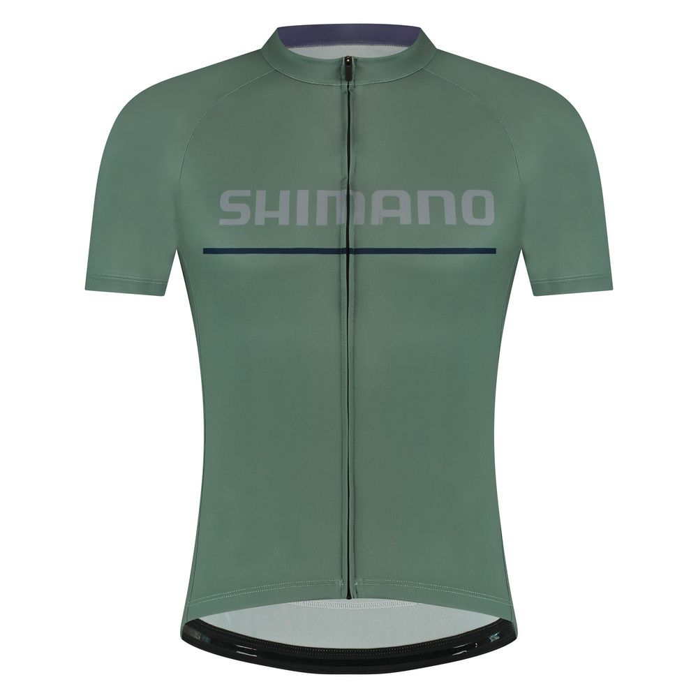 SHIMANO 禧瑪諾 LOGO 男款短袖車衣 復古綠色