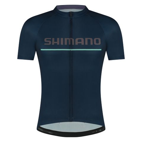 SHIMANO 禧瑪諾 LOGO 男款短袖車衣 海軍藍色