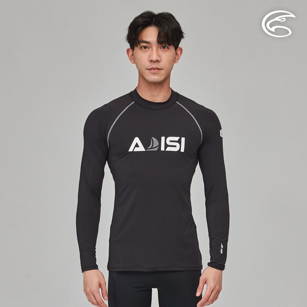 ADISI  男抗UV防磨防曬長袖上衣AR2313062 (S-2XL) 黑色