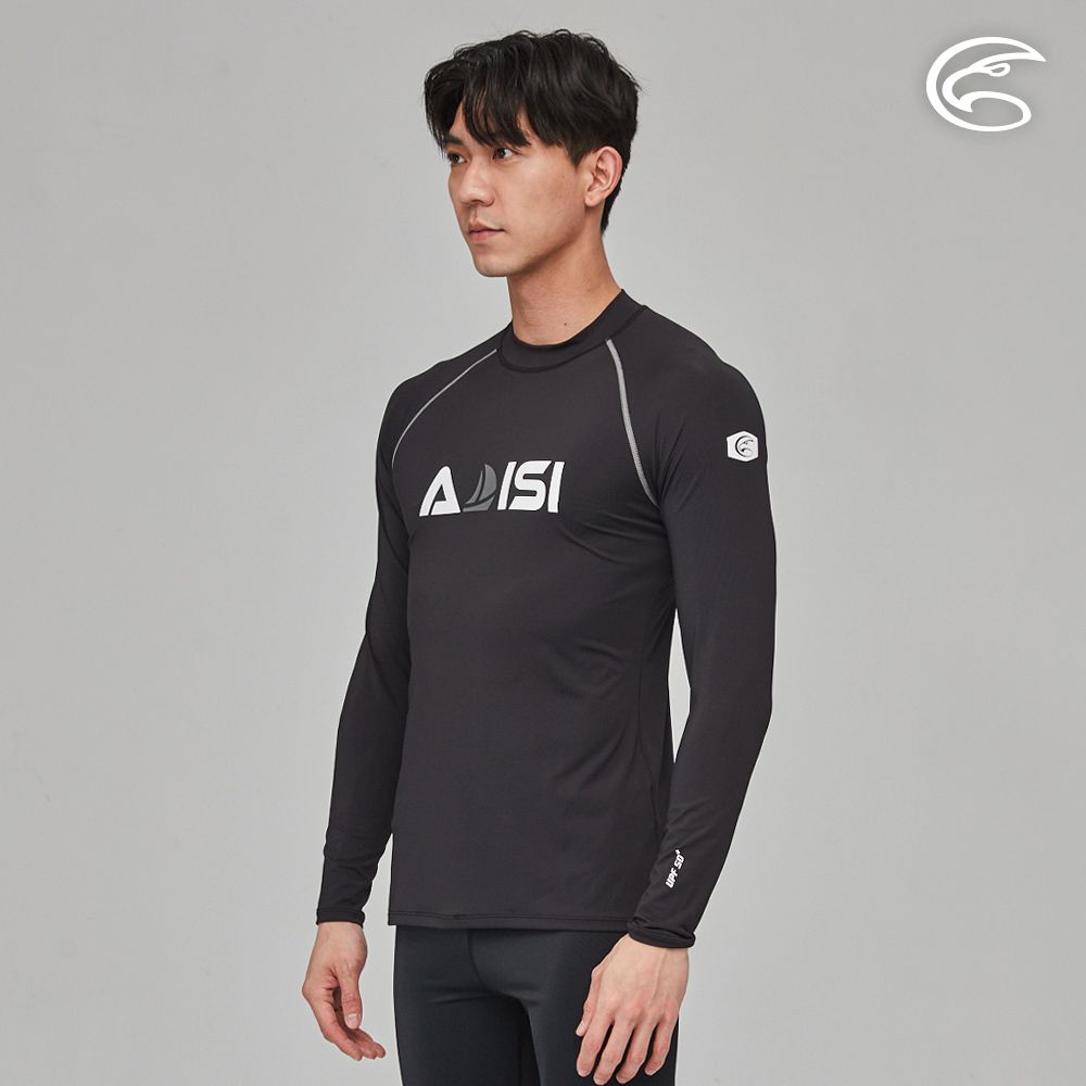 ADISI  男抗UV防磨防曬長袖上衣AR2313062 (S-2XL) 黑色