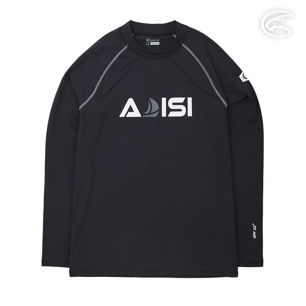 ADISI  男抗UV防磨防曬長袖上衣AR2313062 (S-2XL) 黑色