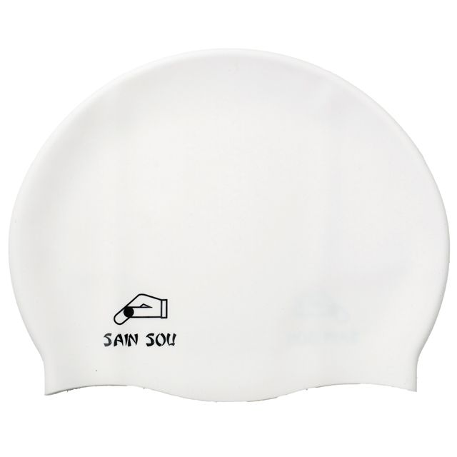 SAIN SOU 聖手牌 聖手牌 白色矽膠泳帽 A35001-14