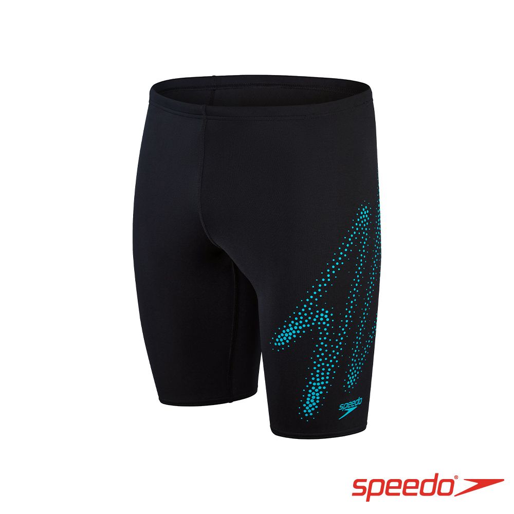 SPEEDO  男 運動及膝泳褲 Boom Logo 黑/藍