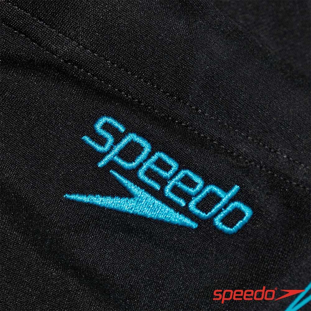 SPEEDO  男 運動三角泳褲 Splice 黑/藍