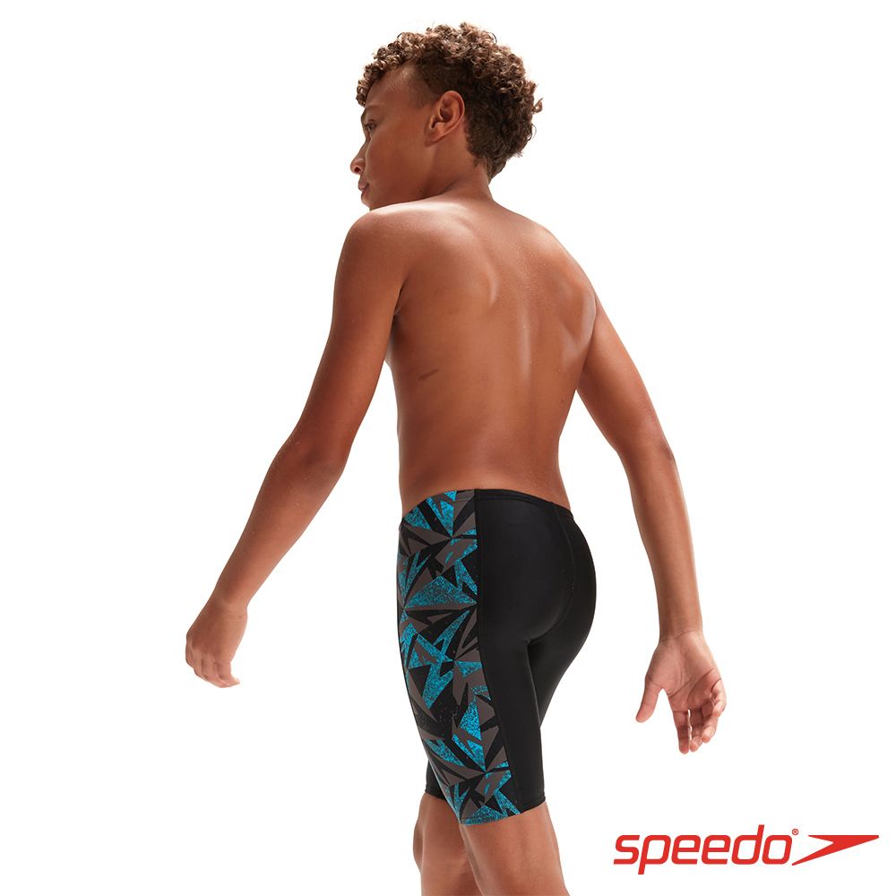 SPEEDO  男孩 運動及膝泳褲 HyperBoom 黑/灰藍