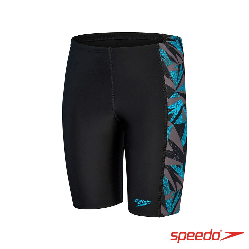 SPEEDO  男孩 運動及膝泳褲 HyperBoom 黑/灰藍