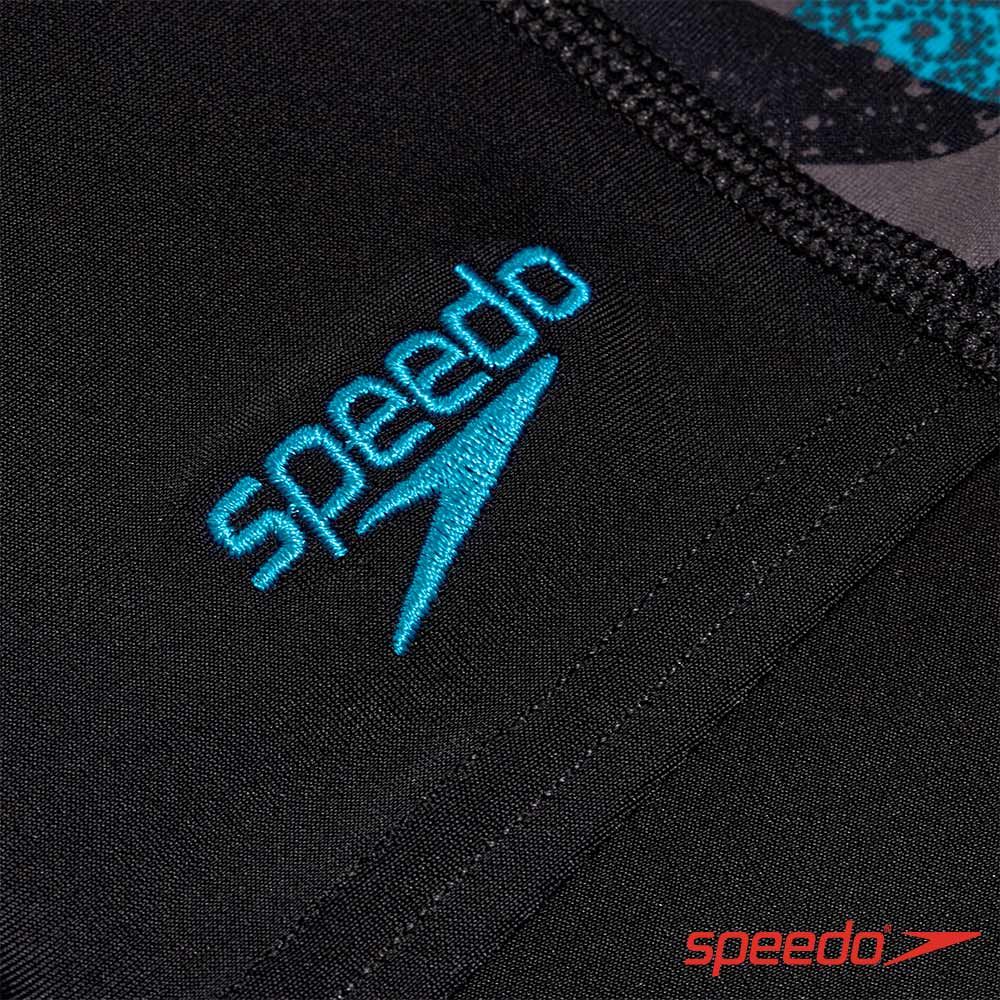 SPEEDO  男孩 運動及膝泳褲 HyperBoom 黑/灰藍