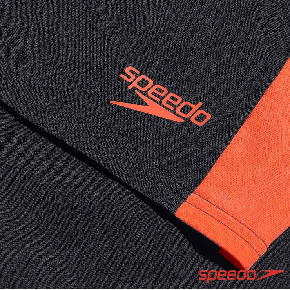 SPEEDO  男 運動及膝泳褲 Splice 黑/火山橘/藍