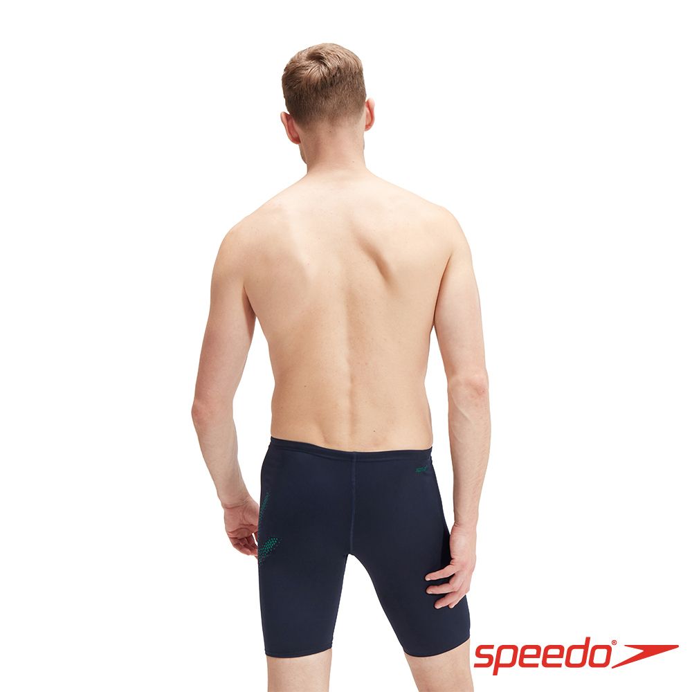 SPEEDO  男 運動及膝泳褲 Boom Logo 深藍/綠