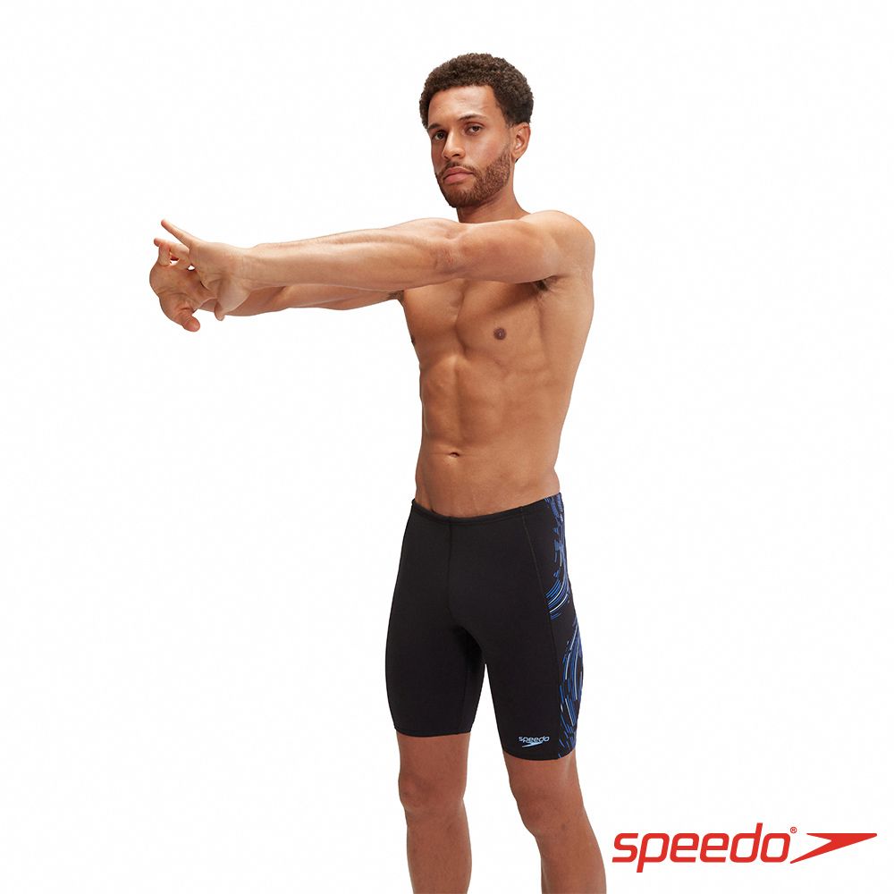 SPEEDO  男 運動及膝泳褲 Tech Panel 黑/藍