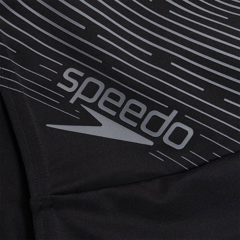 SPEEDO  男 運動及膝泳褲 Medley Logo 黑/炭灰