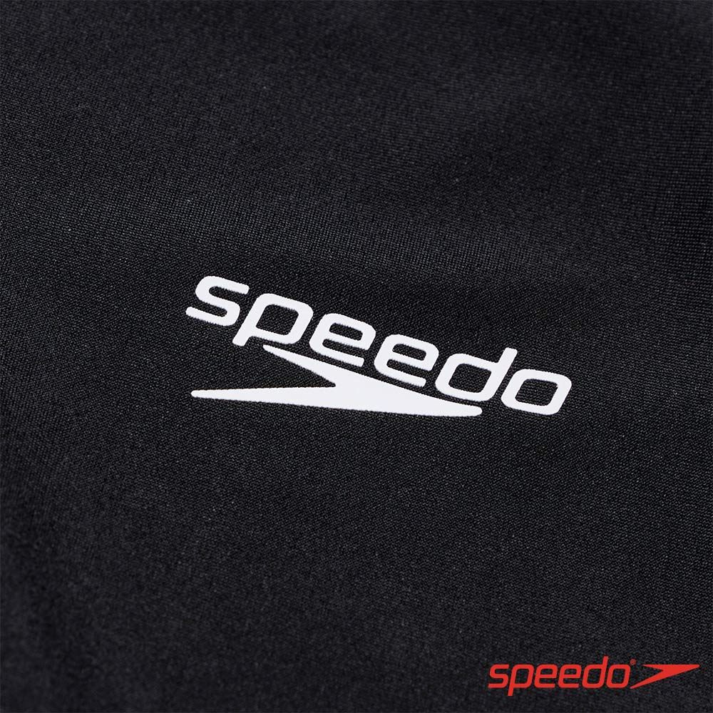 SPEEDO  男 LOGO短袖防曬衣 黑/白