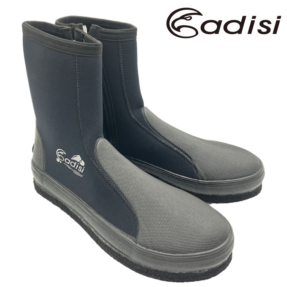 ADISI  長筒防滑鞋【黑色/長橡膠片】AS24010 (23~30)